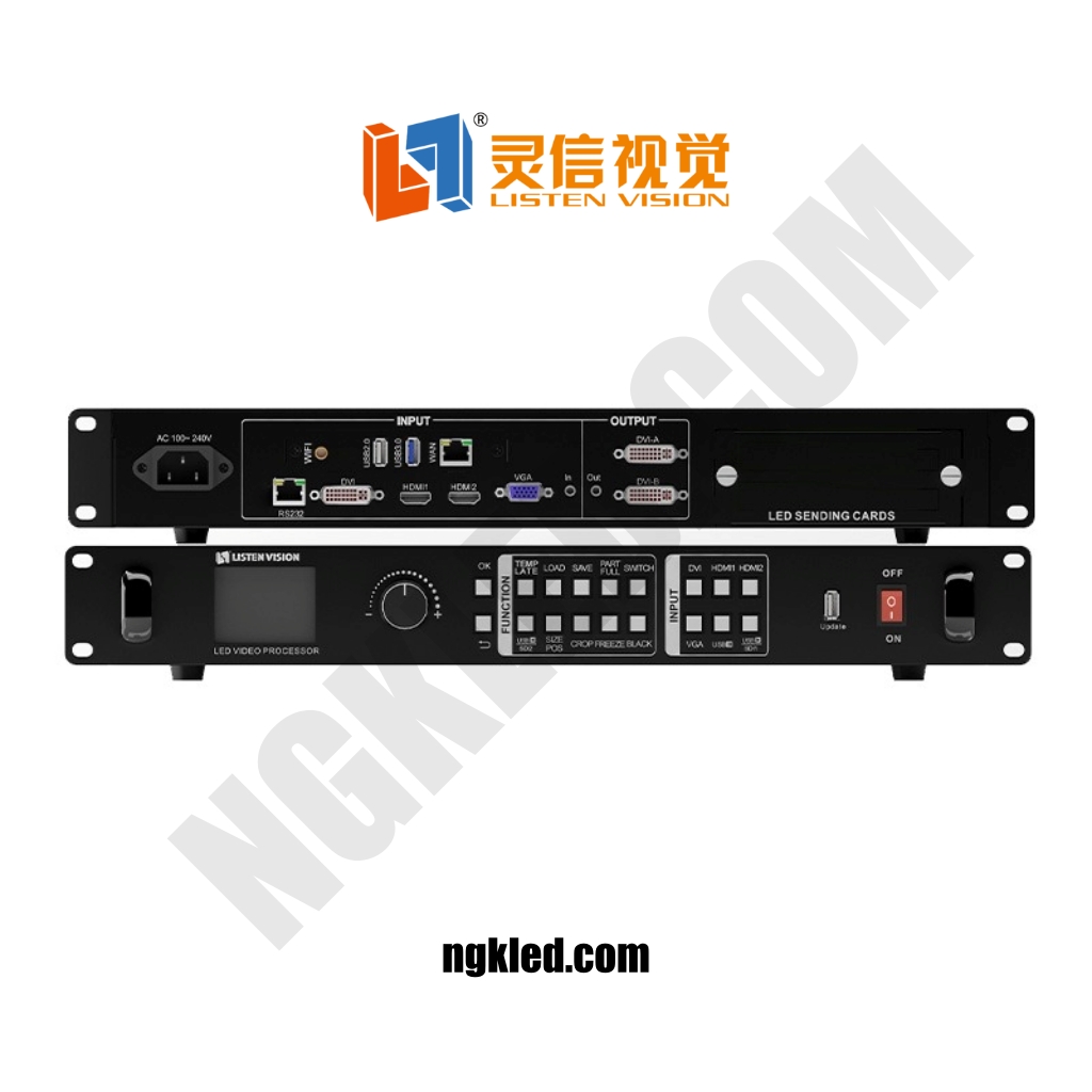 ویدیو پروسسور Listen VP1000S new version 1 || نورگستران کادوس | تلویزیون شهری و تابلو led ویدیو پروسسور VP1000S New Version از برند لیستن (Listen) یک دستگاه پردازش سیگنال ویدیویی پیشرفته است که به طور ویژه برای مدیریت و نمایش بهینه تصاویر بر روی نمایشگرهای بزرگ LED و تلویزیون های شهری طراحی شده است. این دستگاه با برخورداری از قابلیت های متنوع و پورت های متعدد، راه حلی ایده آل برای محیط های تجاری، تبلیغاتی، استودیوها و سالن های کنفرانس محسوب می شود